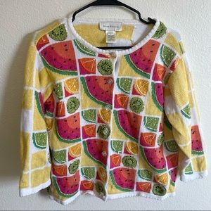 Susan Bristol Size L Vintage Beaded Fruit Sweater